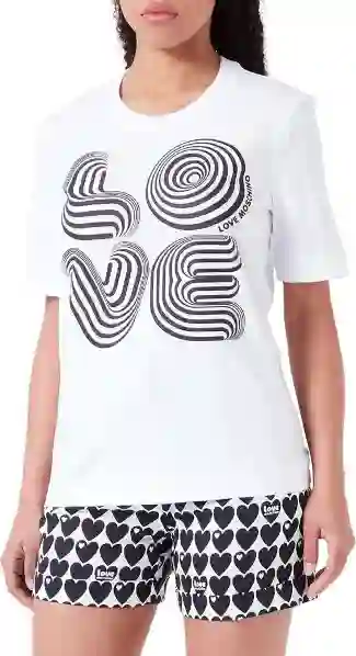 Resim L.MOSCHINO KADIN T-SHIRT B. LOVE D.