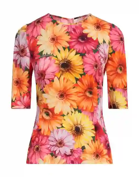 Resim DOLCE&GABBANA PAPATYA DESEN KADIN BLUZ F7Y36T-FSA1T